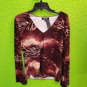 Karen Kane Black Fitted Long Sleeve Blouse